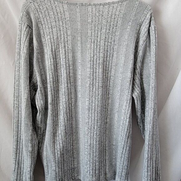 NEW Size 14 Sweater Women's Notched Gray Knit long sleeve stretchy NWOT - Picture 5 of 6